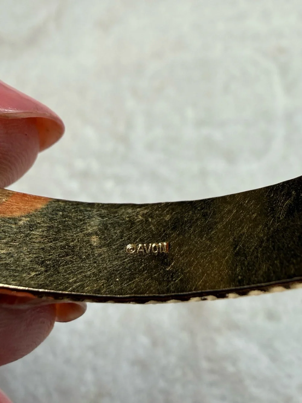Avon Gold-Tone Engraved Decorative Bangle Bracelet